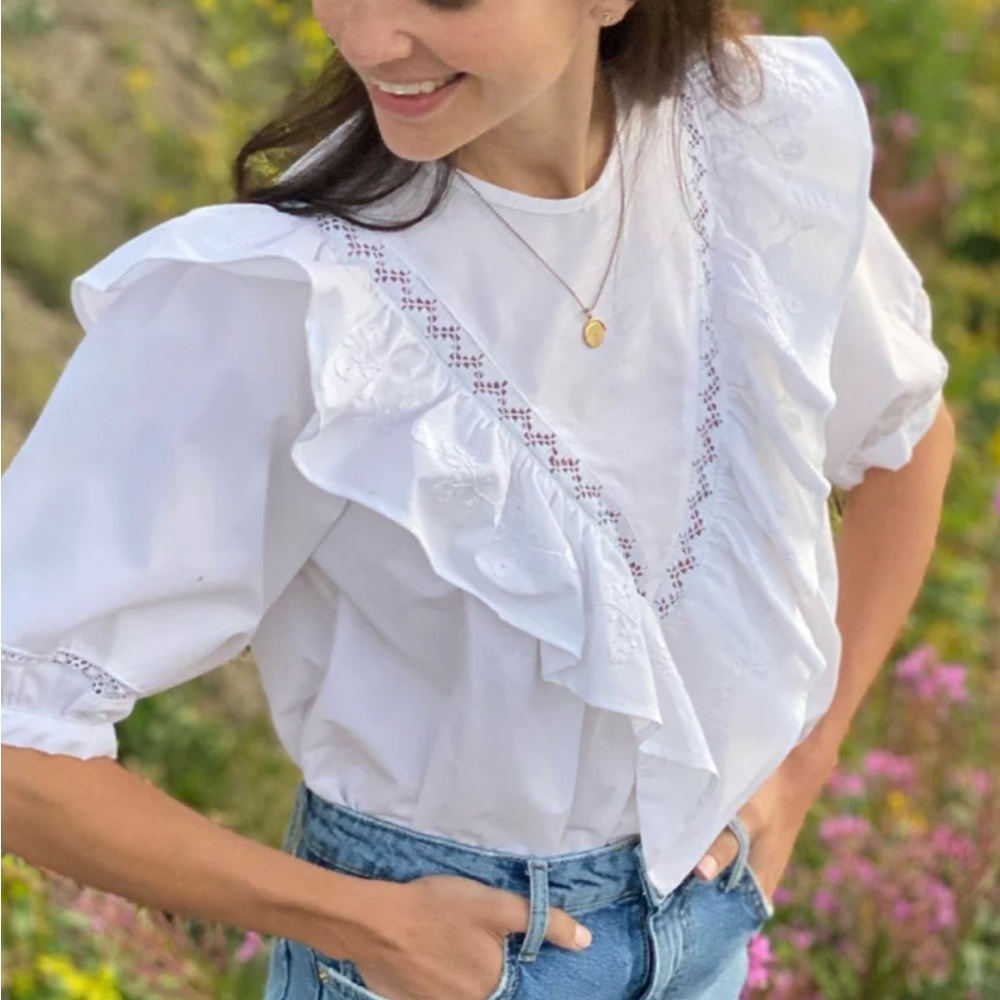 Mi Golondrina Gabriela Blanca Nieve Blouse Small